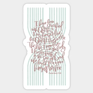 Galatians 2:20 - Christ Lives In Me -Sage Sticker